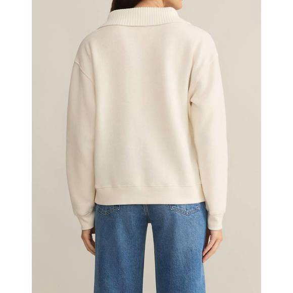 NEW Z SUPPLY sonata fleece sweatshirt in white - Picture 3 of 3